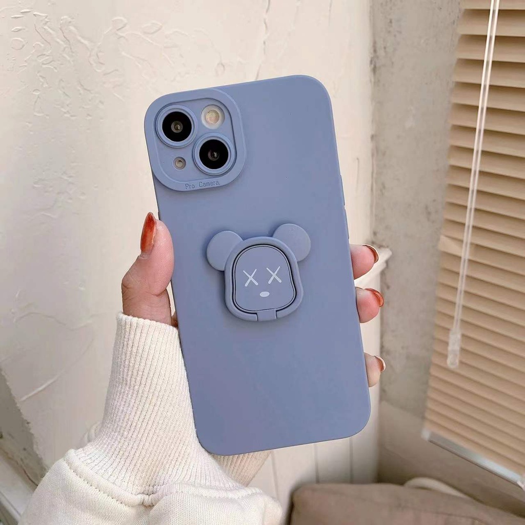 Bearbrick Ốp điện thoại hình gấu sang trọng cho iphone 13 Pro Max i13 13pro i12 12Pro 12 Pro Max