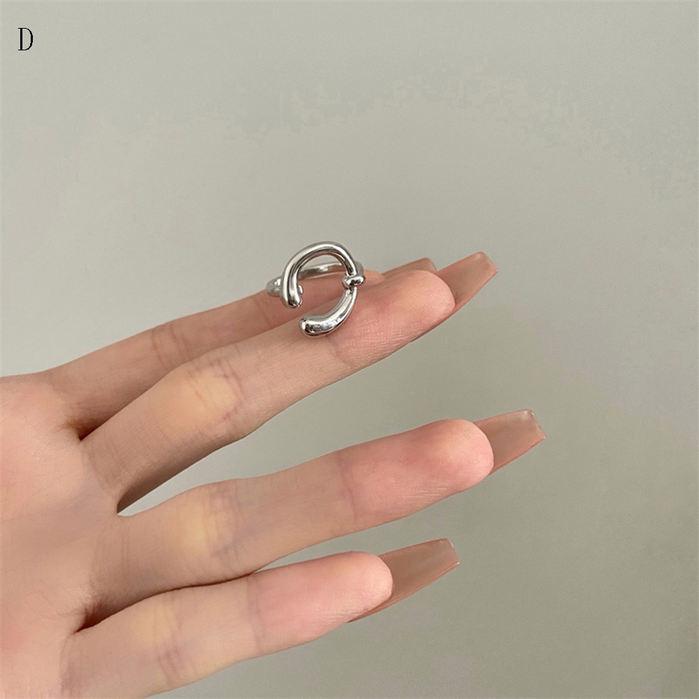 Nhẫn Hở Kiểu Dáng Hình Học Đơn Giản Phong Cách Cổ Điển