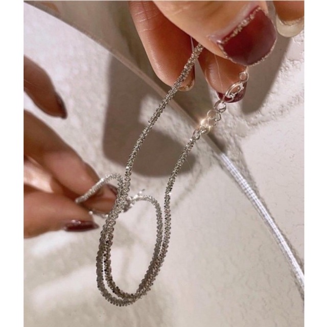 Dây chuyền nữ CHOKER kiểu Kép, dây bạc xù  Mainomi Shop Bạc Xinh