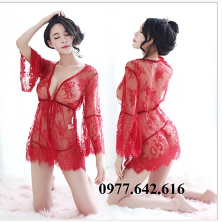 Váy ngủ ren trắng hoa nổi cao cấp QUẢNG CHÂU kèm quần lọt khe - Hàng có sẵn( video+ ảnh thật) G9