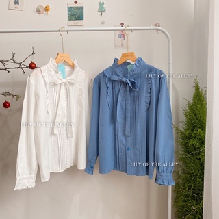 Áo sơ mi cổ nơ phong cách Ulzzang Hàn Quốc