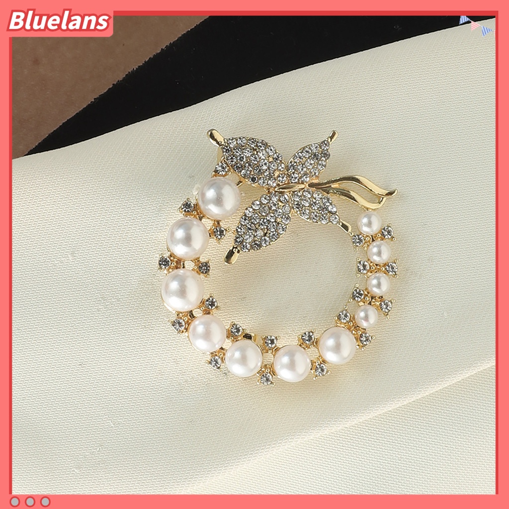 Ghim Cài Áo Hình Tròn Đính Ngọc Trai Giả Sang Trọng 48h