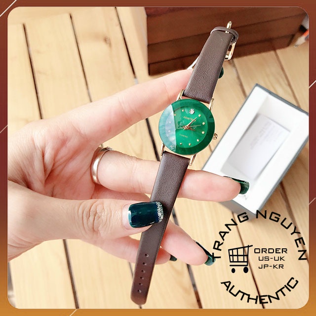Đồng hồ nữ dây da mặt tròn đường kính 24mm đẹp đồng hồ đeo tay nữ chính hãng Armitron 75/2447