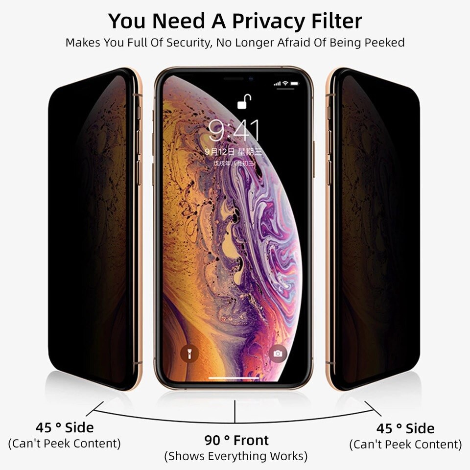 [Loại Tốt] Kính Cường Lực Chống Nhìn Trộm iPhone 11 Pro Max/ XS MAX 6.5&quot; FULL Màn Hình Viền Kính Cứng