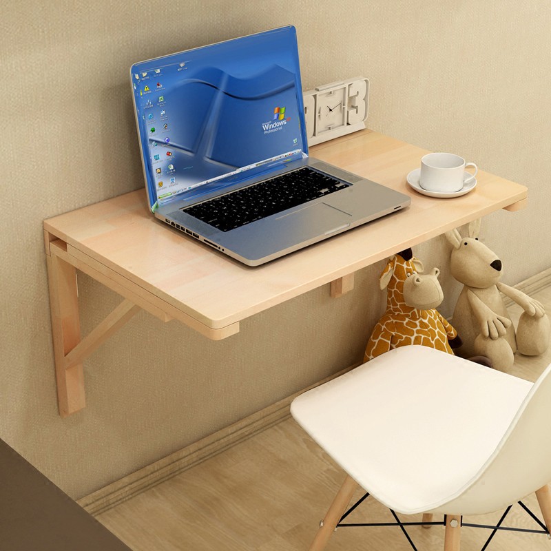 Bàn gắn tường gấp gọn gỗ thông re0514 - bàn học ấp gọn áp tường thông minh