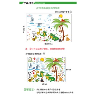 decal dán tường sở thú và cá sấu