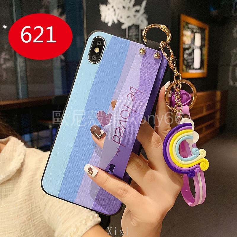Ốp Điện Thoại Mềm Chống Rơi Họa Tiết Cầu Vồng Có Dây Đeo Cho Oppo Ax5S Ax7 R9S R11S R9 Plus R17 R15 Pro | BigBuy360 - bigbuy360.vn