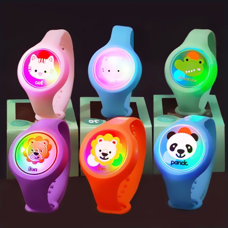 Đồng hồ silicon phát sáng, có tinh dầu chống muỗi nhiều hình thù cho bé Master Kids