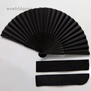 Quạt Xếp Cầm Tay Màu Đen Phong Cách Vintage