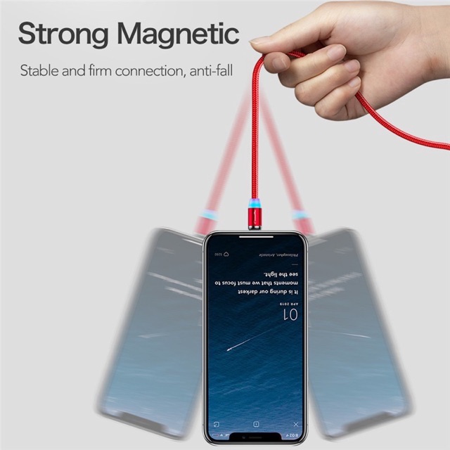 Cáp sạc nhanh nam châm cho iOS Android - Cap Sạc Nam Châm Đa Năng