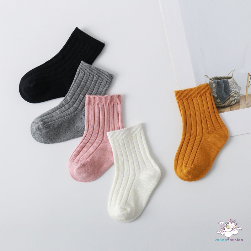 Vớ Mềm Mại Chống Trượt Màu Trơn In Họa Tiết Xinh Xắn Dành Cho Bé Trai Gái