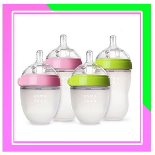 Bình sữa silicone Comotomo dung tích 150ml/250ml Thỏ ngổ ngáo Official