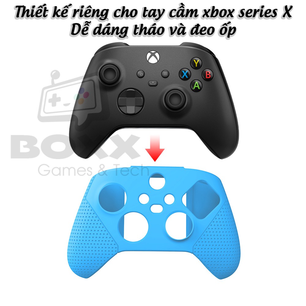 Bọc tay cầm xbox series x, ốp silicone tay cầm xbox series x chính hãng Dobe - Tặng kèm bọc núm analog