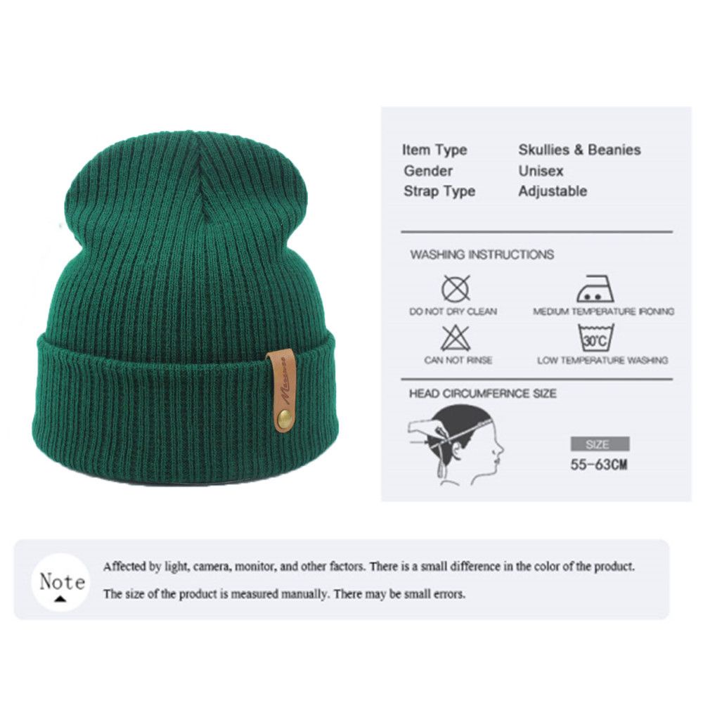 Mũ Len 100% Acrylic Màu Trơn Giữ Ấm Mùa Đông Thời Trang Cho Nam Nữ