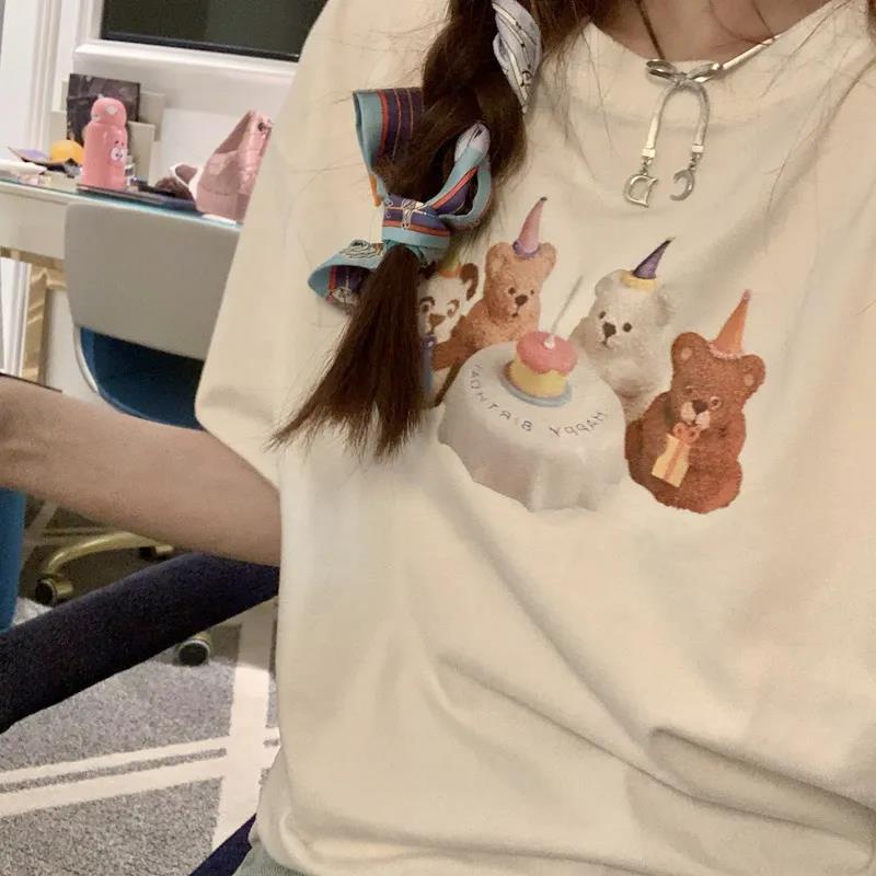 NRVP Áo Thun 100% Cotton Dáng Rộng Thời Trang Hàn Quốc Cho Nữ