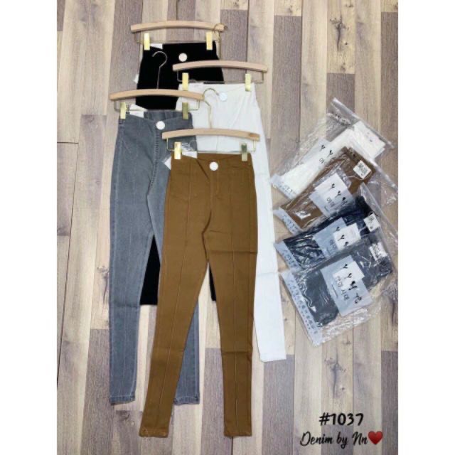 ( Size 38-75kg) Jean giấy CO GIÃN &lt;HÀNG ĐẸP&gt; quần bò giấy cạp cao, chất dày dặn ( Ảnh Thật)