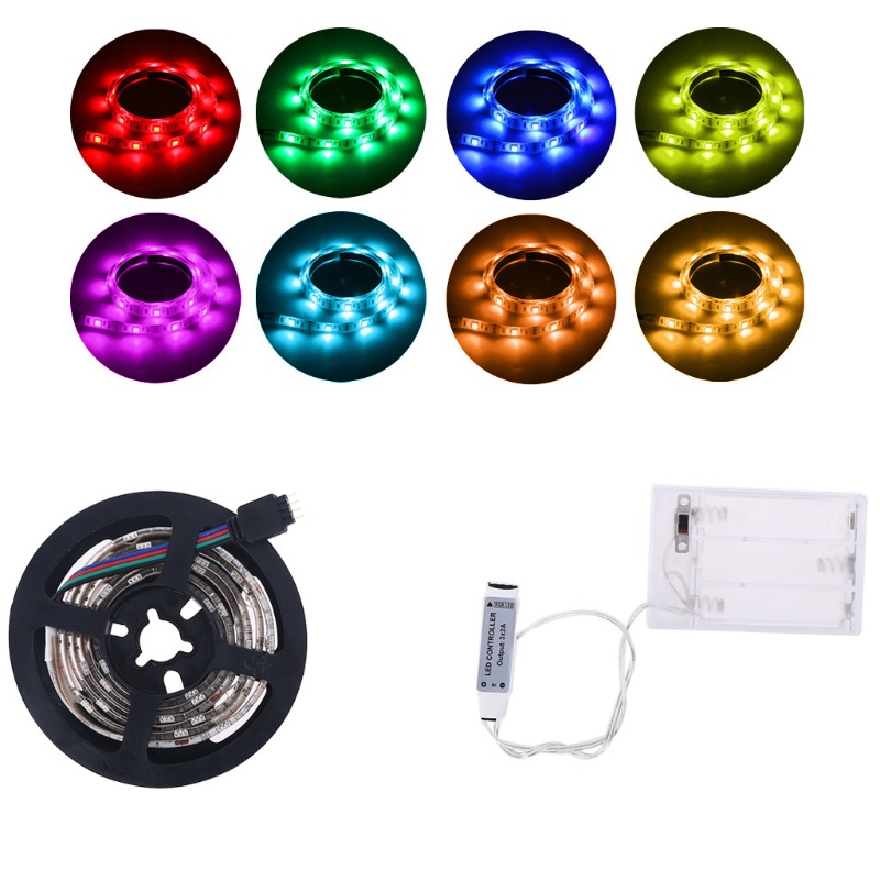 Dây Đèn LED 30 Bóng 5050 RGB 4 5V Chống Thấm Nước Có Thể Điều Chỉnh Sử Dụng Pin Dùng Cho Dải Đèn TV