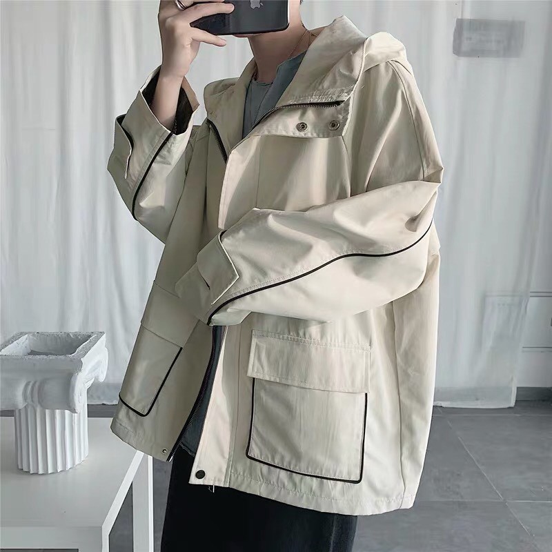 Áo khoác dù trơn sọc 2 lớp unisex form rộng phong cách hàn quốc đẹp | HD2000SHOP | BigBuy360 - bigbuy360.vn