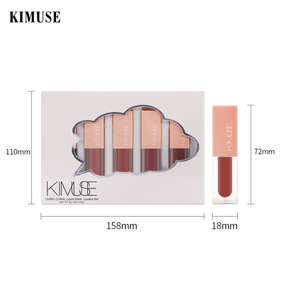 Set 5 Son Kem Kimuse Màu Lì Lâu Trôi 130g | BigBuy360 - bigbuy360.vn