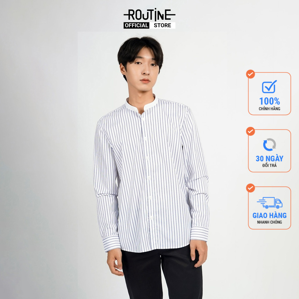 Áo Sơ Mi Cổ Trụ Sọc Dọc.FITTED - Routine 10F21SHL022