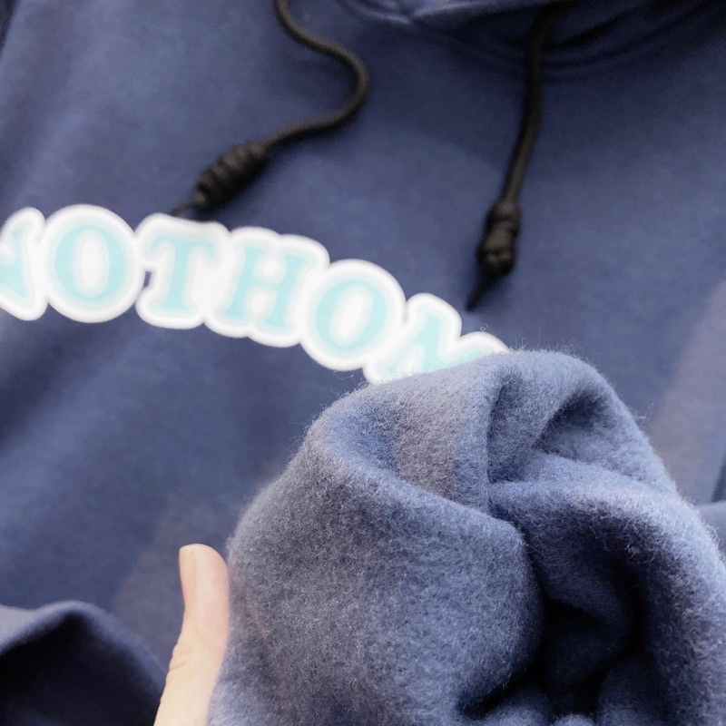 [ sẵn ] Áo Hoodie Dáng Rộng Xanh Đen NOTHOMME PQK (nam nữ mặc) | BigBuy360 - bigbuy360.vn