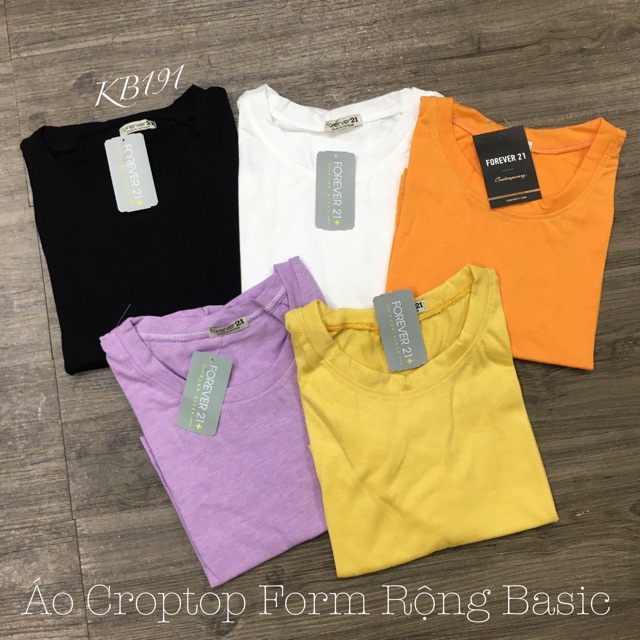 Áo Croptop Form Rộng Basic - Áo Croptop Cổ Tròn Form Rộng Tay Lỡ - AN03