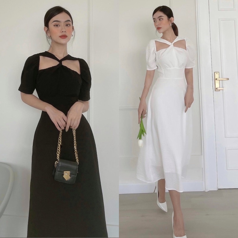 Đầm maxi xoắn ngực so hot