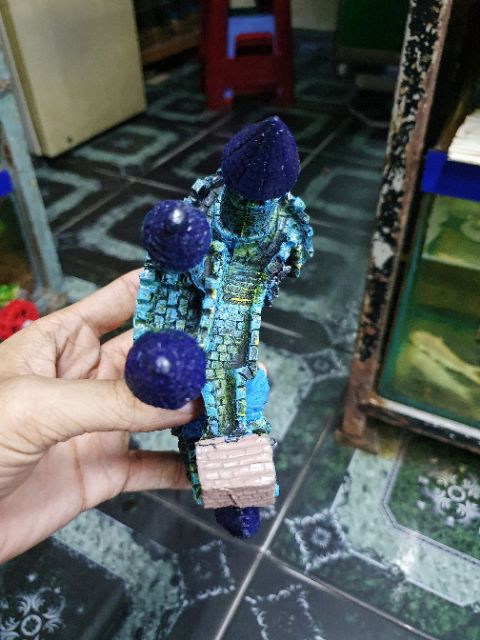 LÂU ĐÀI TRANG TRÍ HỒ CÁ NON BỘ 14x7x13cm MẪU 1