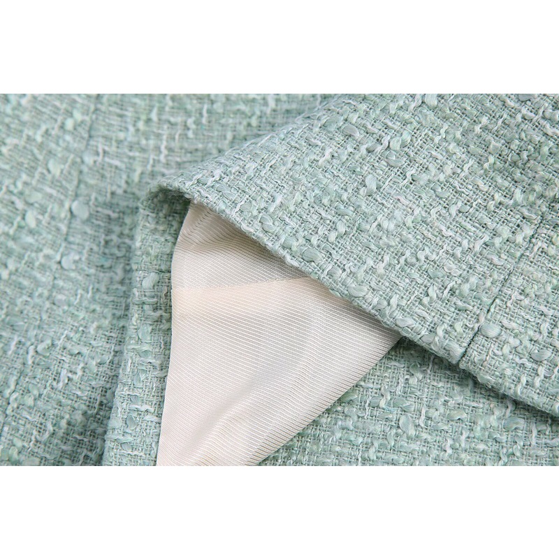 ÁO DẠ TWEED DÁNG BLAZER MÀU XANH MINT