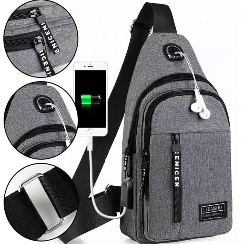 Túi đeo trước ngực nam và nữ Korian kèm dây cắm USB - RiBi Shop | BigBuy360 - bigbuy360.vn