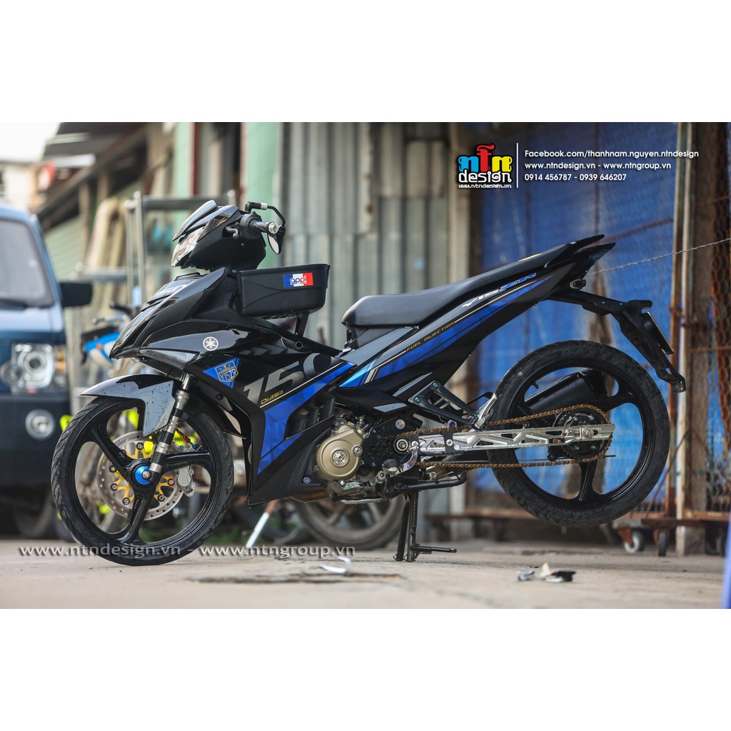 Tem /decal Rời Dán Xe Exciter 150 Mẫu Y15ZR 2019 Xanh Đen Cực Chất, Hàng 3 Lớp Chất Lượng Cao