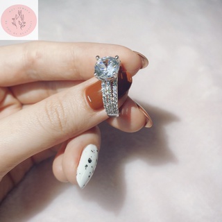 Nhẫn bạc nữ đính đá 3 lines mẫu mới