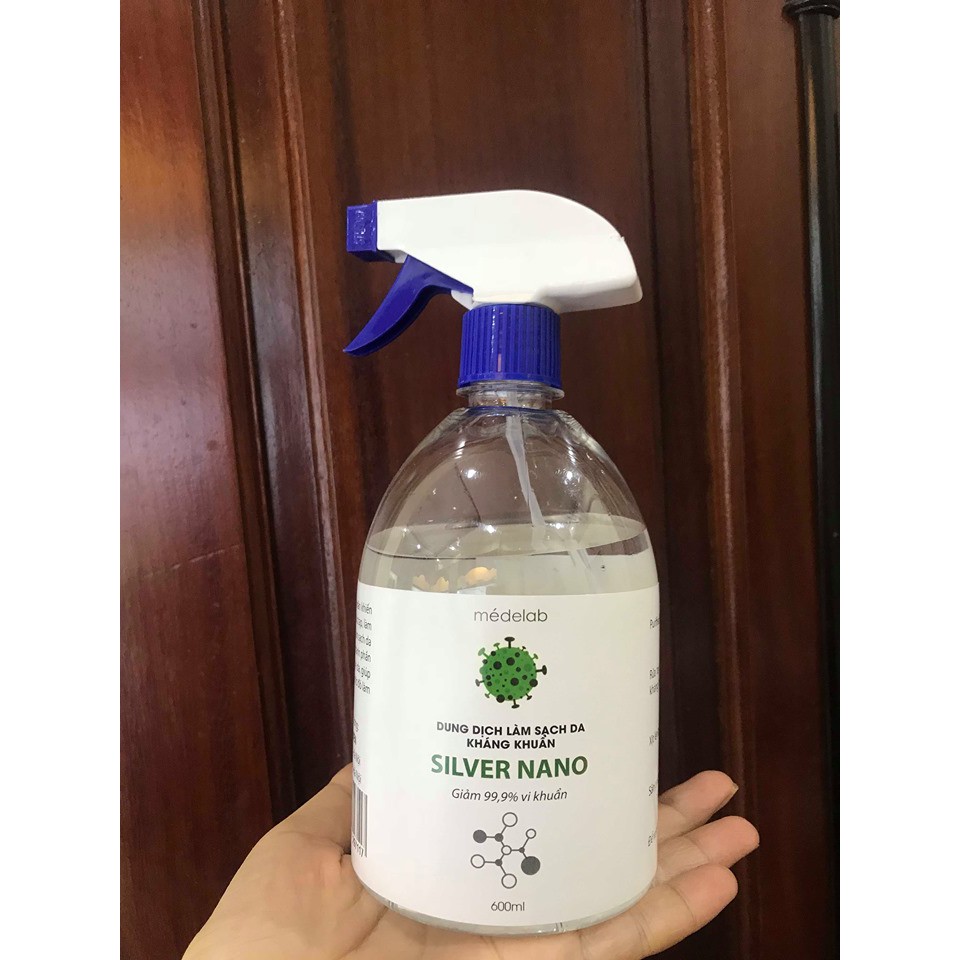 Xịt rửa tay kháng khuẩn nano bạc 600ml - Sở Y Tế Cấp Phép