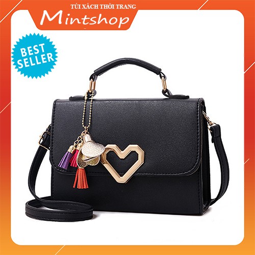 [Mã FASHIONGREEN264 giảm 10% tối đa 30k đơn từ 99k] TÚI ĐEO CHÉO NỮ KHÓA TRÁI TIM DA MỀM PHOM ĐẸP THỜI TRÀNG HÀN QUỐC