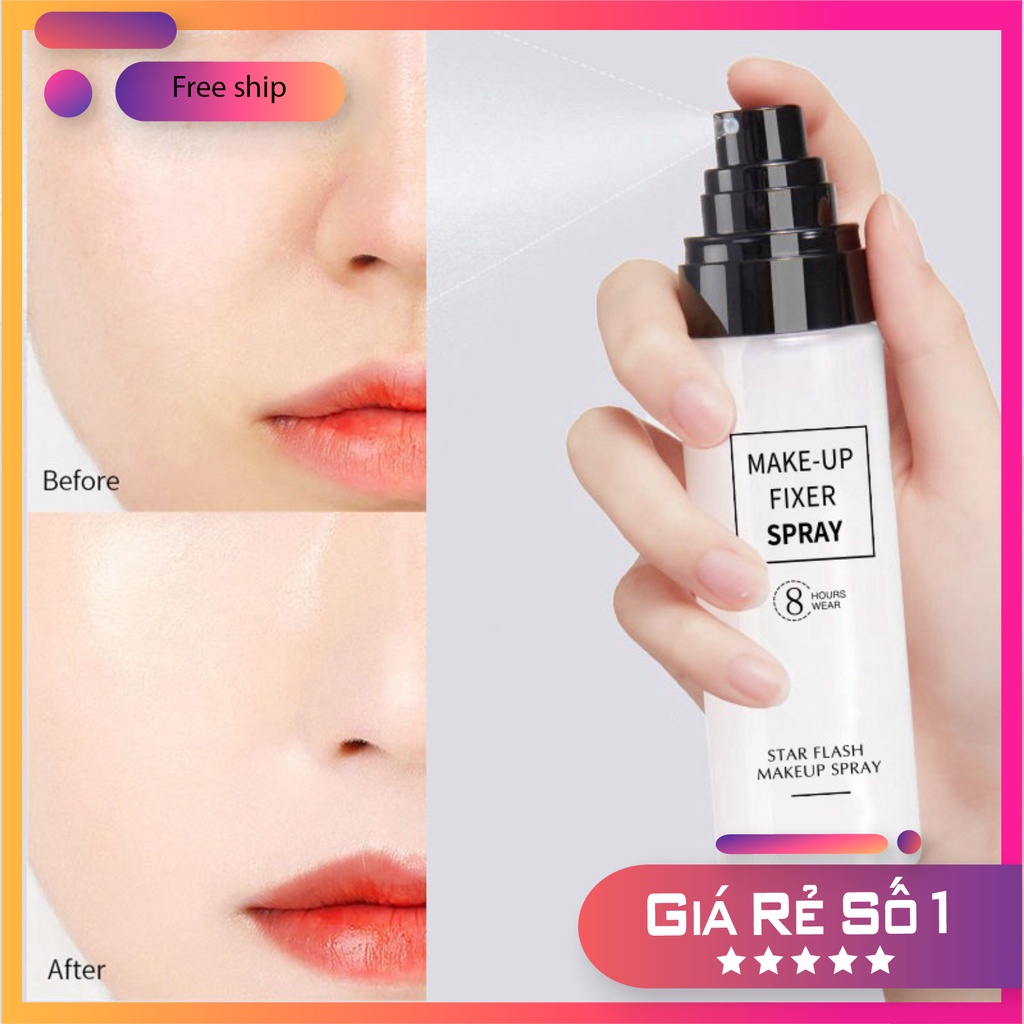 Xịt nhũ khóa trang điểm cố định lớp make up Star Flash Spray 8 Hours Wear Sena Beauty