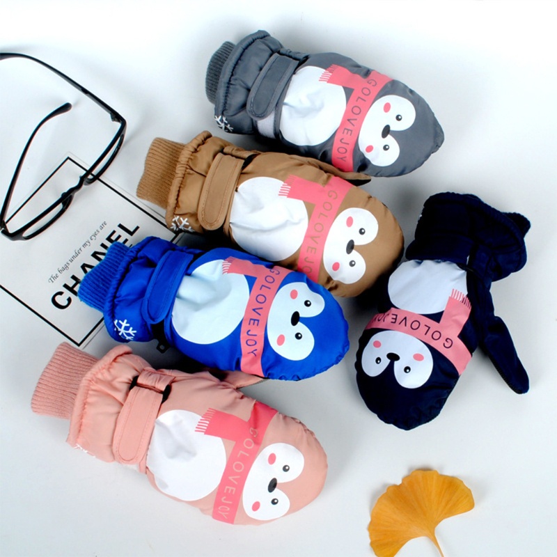 Găng Tay Trượt Tuyết Phủ Lông Cừu Giữ Ấm Chống Trượt Bảo Vệ Toàn Diện