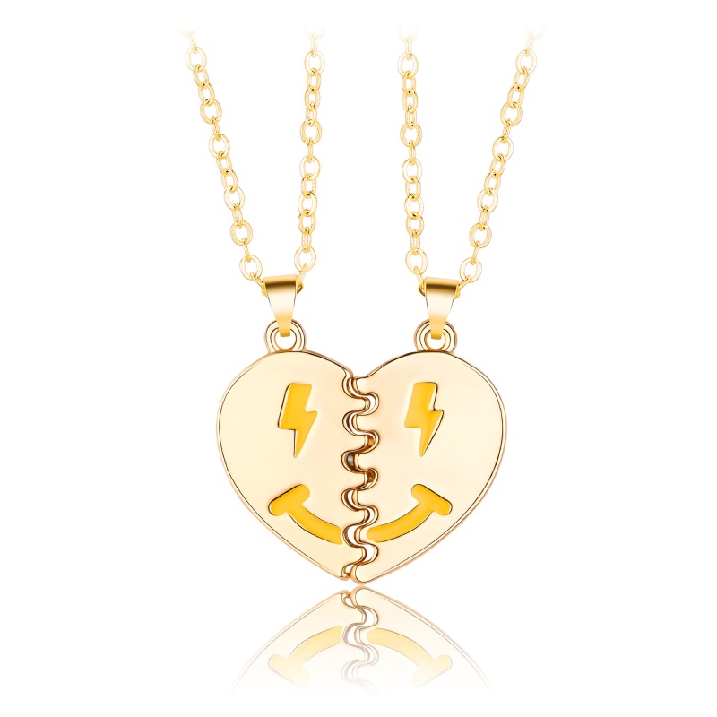 1 Cặp Vòng cổ Mặt Trái Tim Ghép Đôi Thời Trang