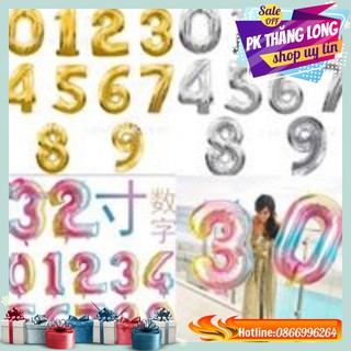 Bóng Số Tráng Nhôm cao 70cm (Siêu to ôm được) Trang Trí Sinh Nhật - Trang Trí Cưới - Phụ Kiện Trang Trí
