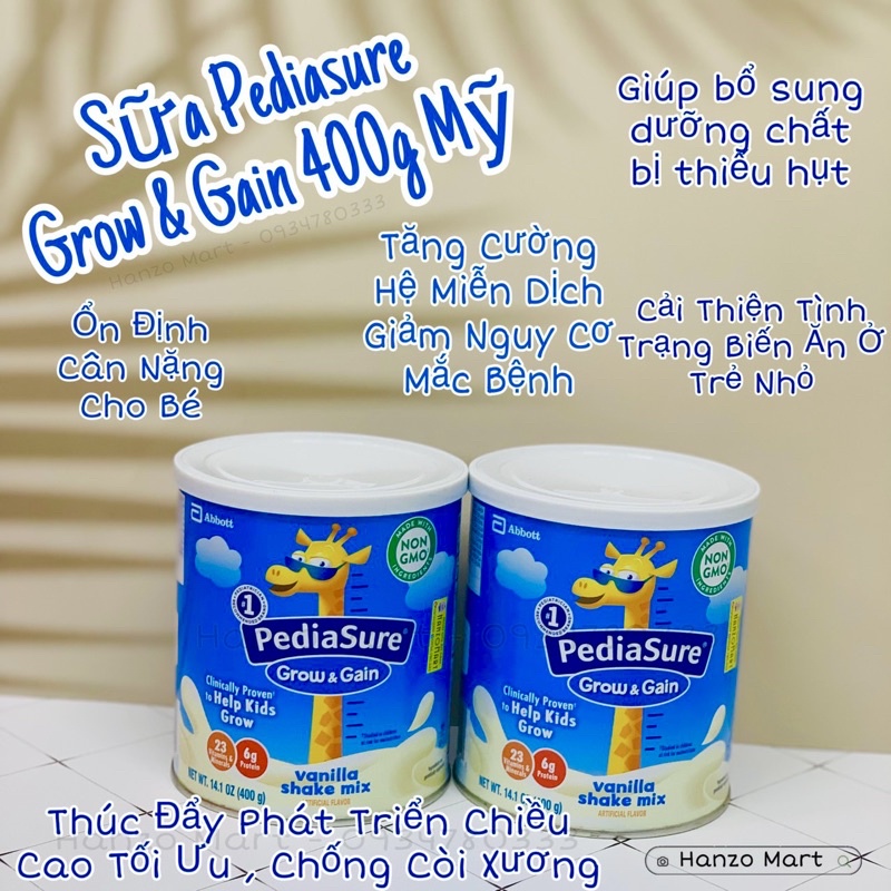 Sữa Pediasure Grow and Gain 400g Mỹ