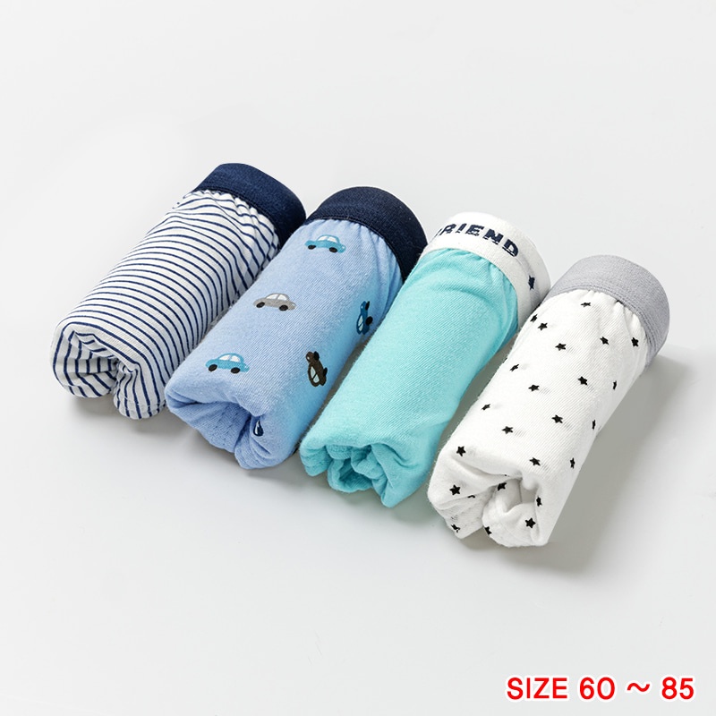 Set 4 quần chip tam giác cotton spandex cho bé trai Unifriend Hàn Quốc U6010