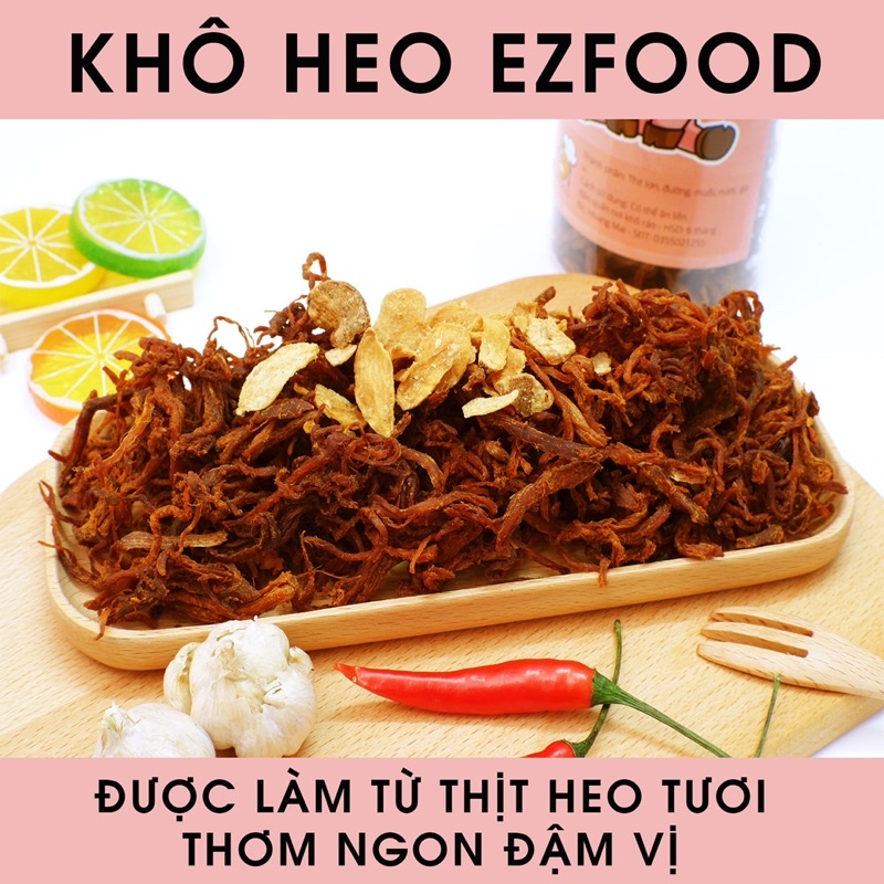 Khô heo, khô lợn cháy bơ tỏi 300g EZFoods (cay vừa) đồ ăn vặt Hà Nội vừa ngon vừa rẻ | BigBuy360 - bigbuy360.vn