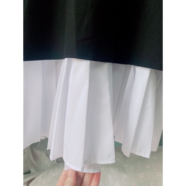 Pass Set Váy sơ mi trắng + Áo gile