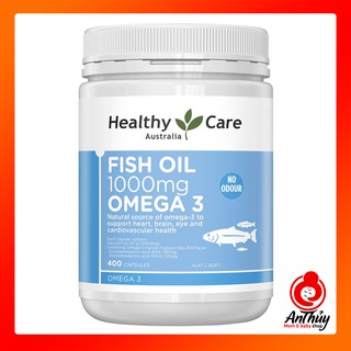Dầu cá Fish Oil 1000mg Healthy Care 400 viên của Úc