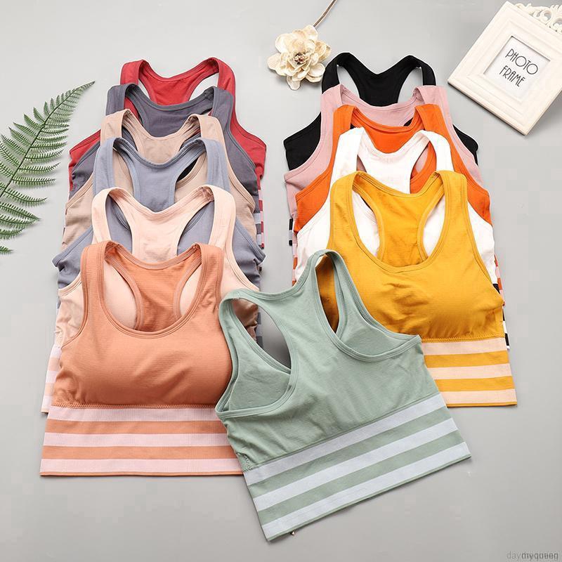 Women Bra Beauty Back Seamless Sports Bra Yoga Underwear Striped Stitching Vest