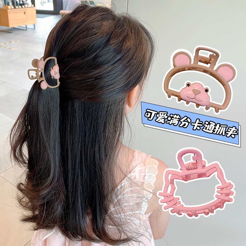 Kẹp Tóc Cỡ Lớn Chống Trượt Hình Động Vật Dễ Thương Phong Cách Hàn Quốc