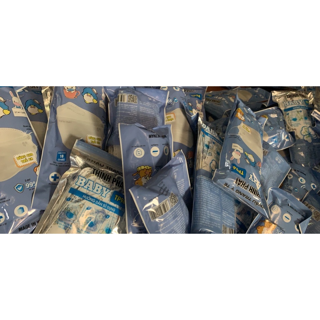 Túi 10 khẩu trang kf94 trẻ em  ( khẩu trang cá trẻ em )