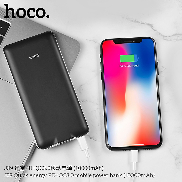 Pin dự phòng hỗ trợ sạc nhanh QC3.0 10.000mah HOCO - J39