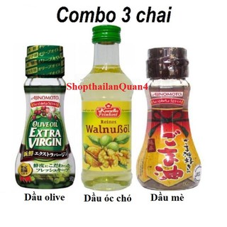 Combo 3 chai dầu ăn dặm mè oliu hạt óc chó./..