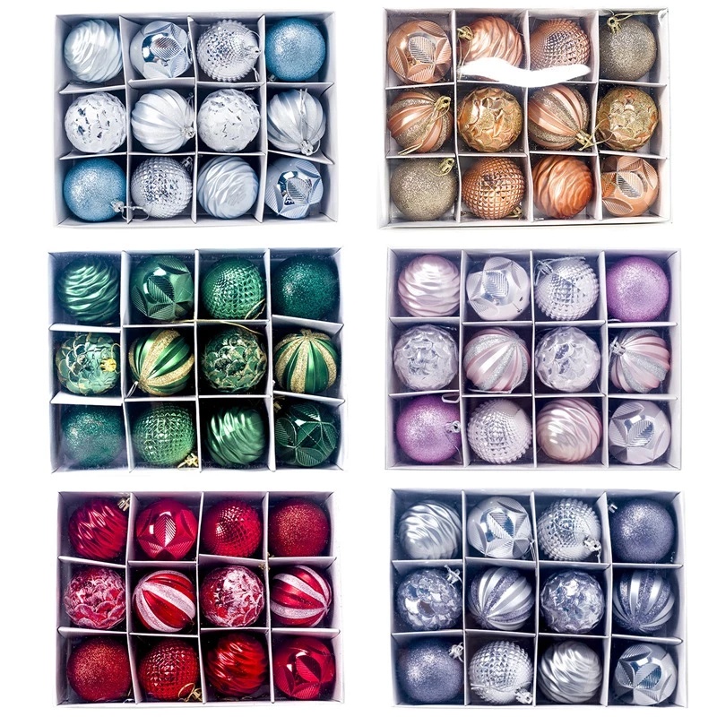 Set 12 quả châu 5.5cm trang trí cây thông noel độc đáo