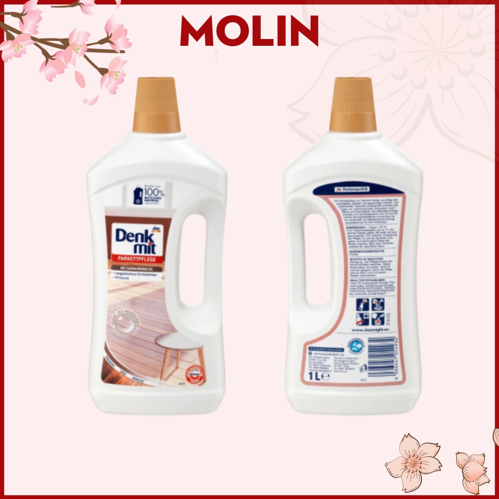 Nước lau sàn gỗ Denkmit bảo vệ gỗ lâu dài, dung tích 1l [Hàng Đức chính hãng]